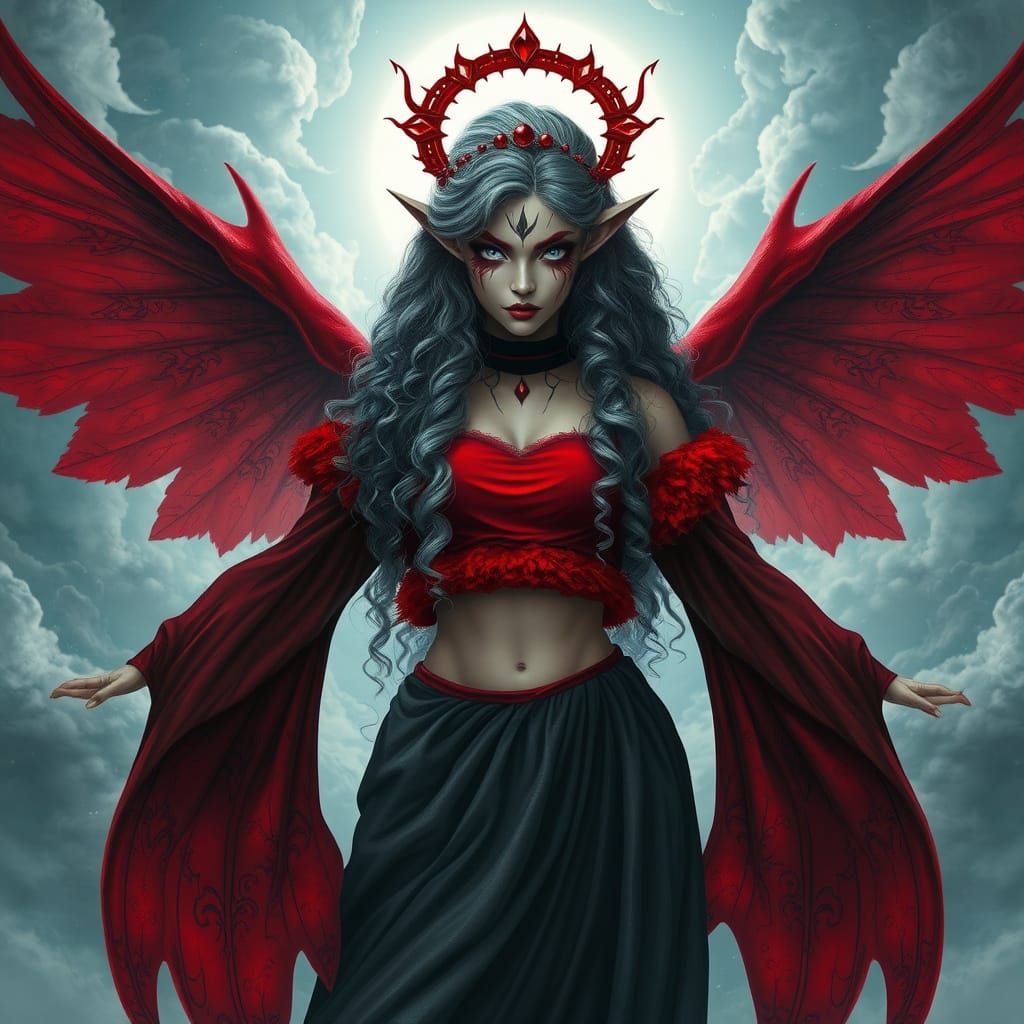 Mysterious Dark Wind Spirit in the Sky Realm