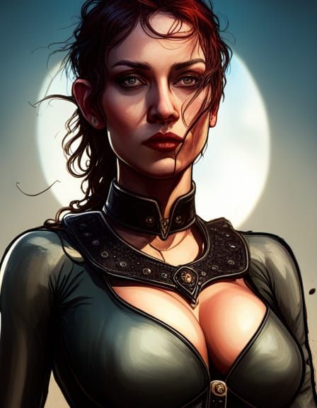 Gothic Latex Woman: Hyperdetailed Portrait in Volumetric Lig...