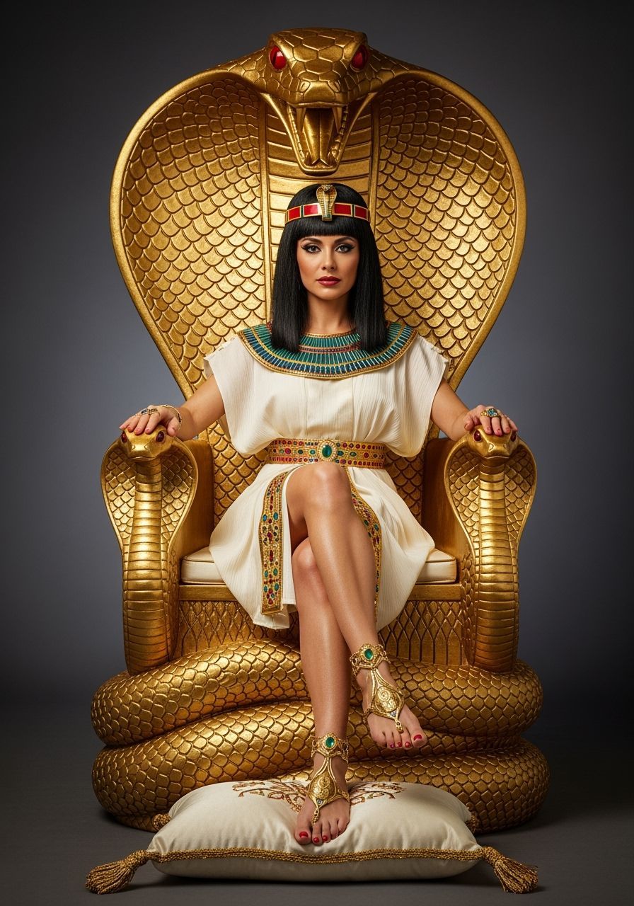 Egyptian Queen on Cobra Throne, Professional Photography