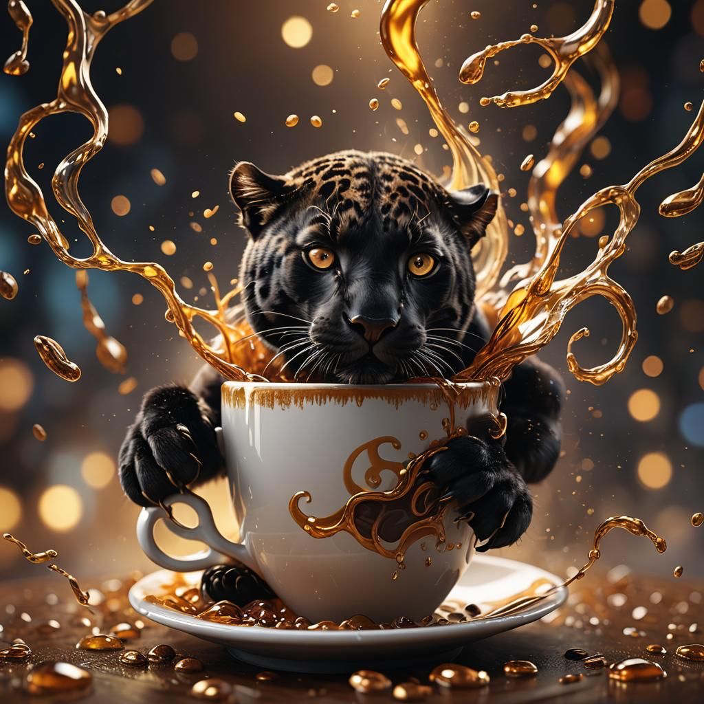 Panther-Honey Hybrid Emerges: Dreamlike Concept Art