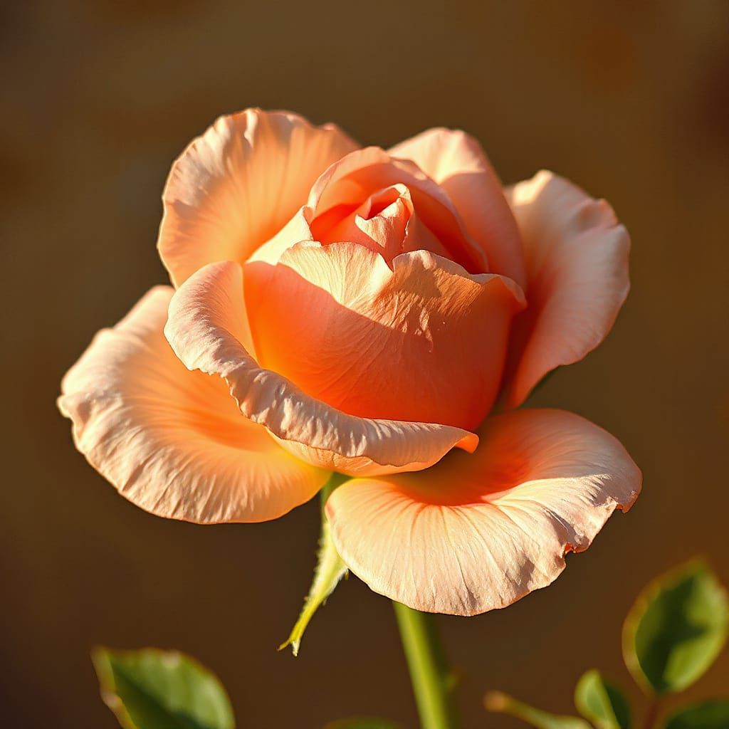 Impressionist Rose in Golden Light