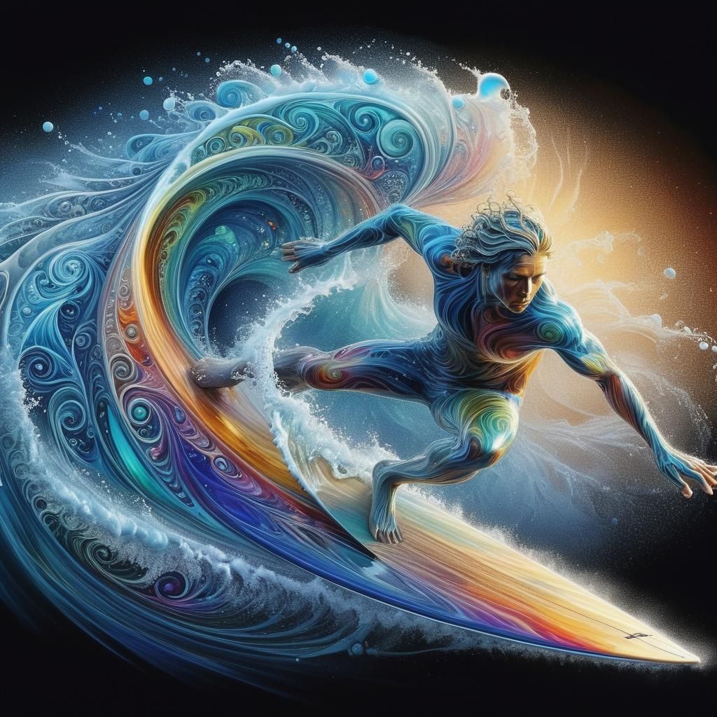 Surfer Rides a Crystal Spiral Wave in 3D