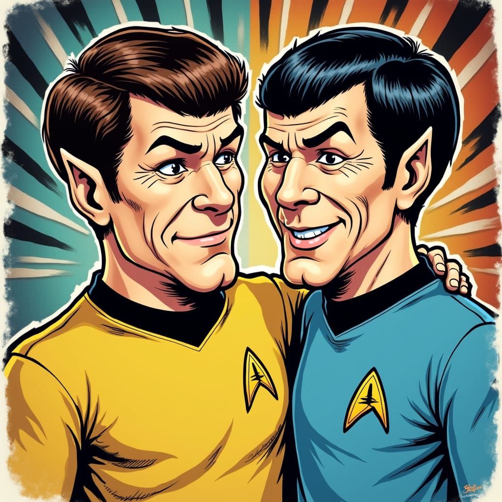 Star Trek in Exaggerated Cartoon Style