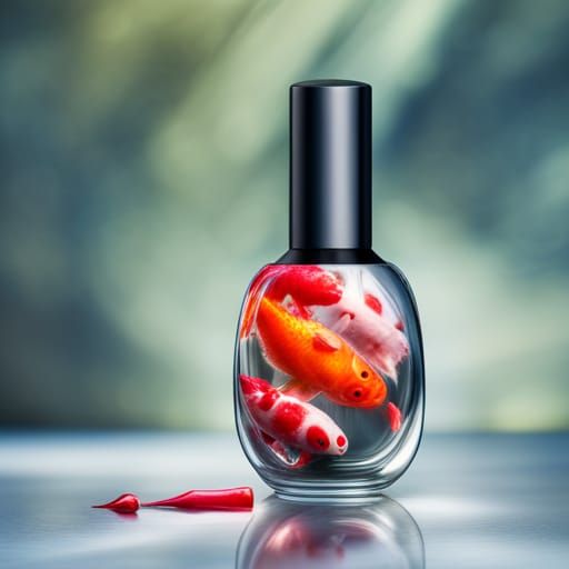 Koi Fish Swimming in Nail Polish Bottle