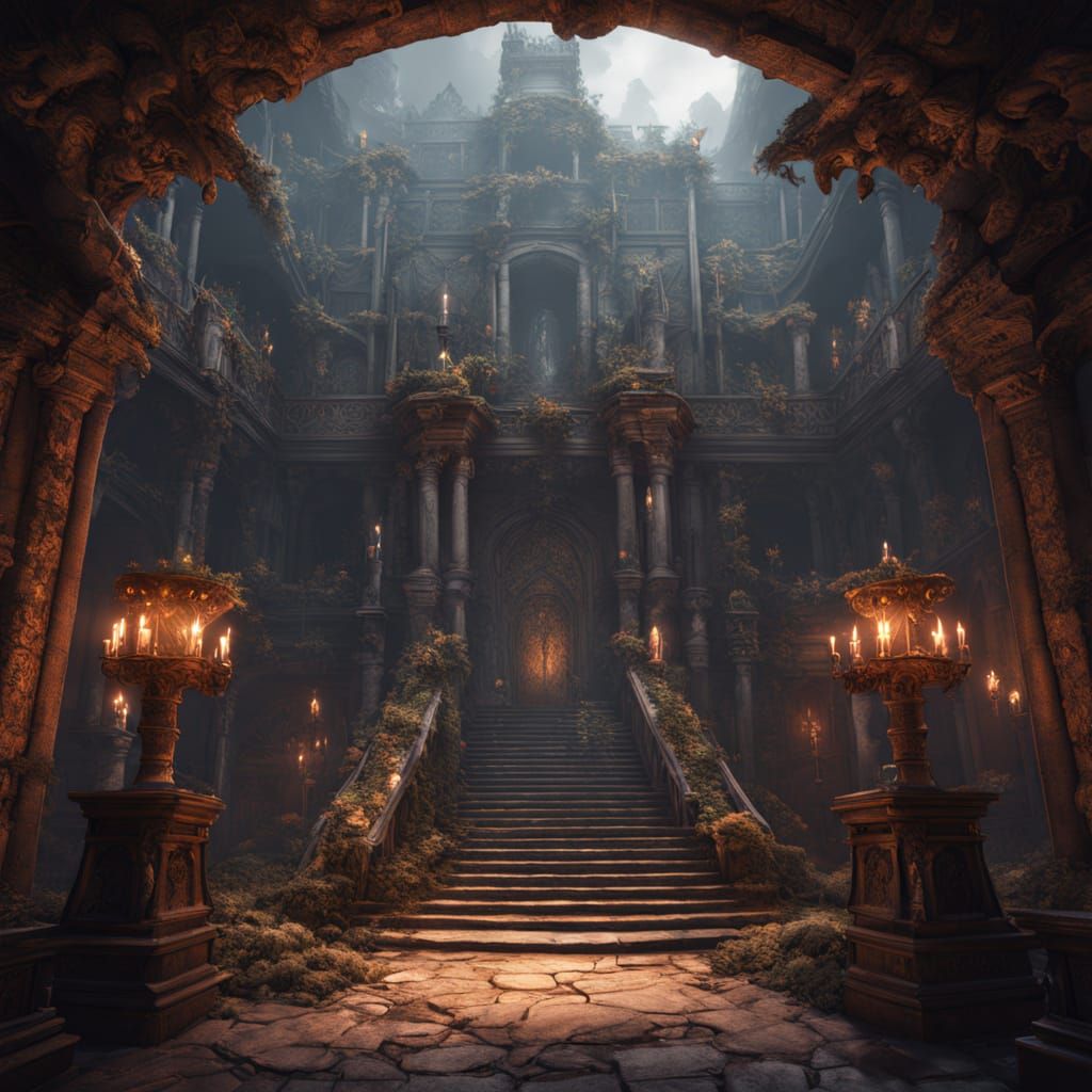 Vampire Queen on Bone Throne in Hidden Chamber