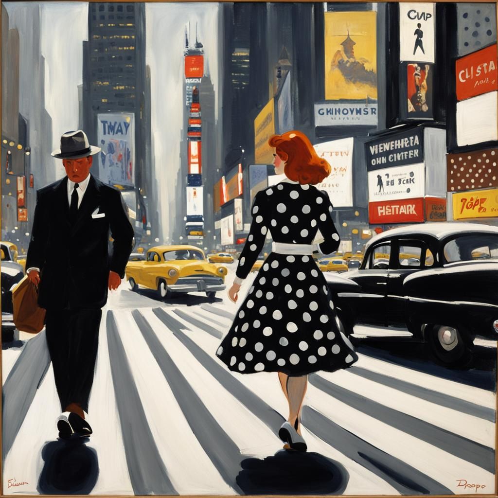 Redhead in Times Square, Hopper Style