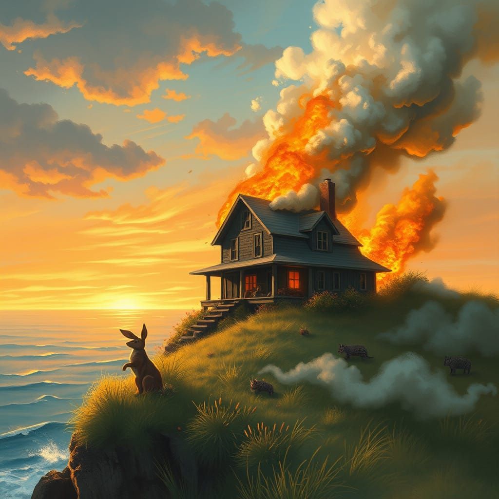 Monster's Rampage: A Dark Fantasy Landscape