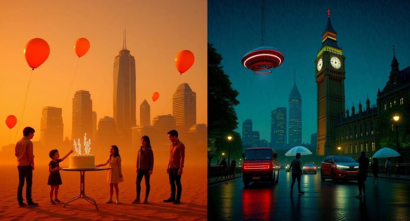 Futuristic Human Connection Across Time and Space