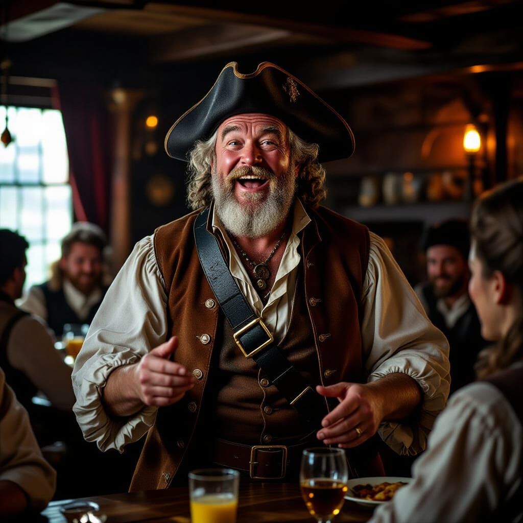 A jolly pirate in the tavern