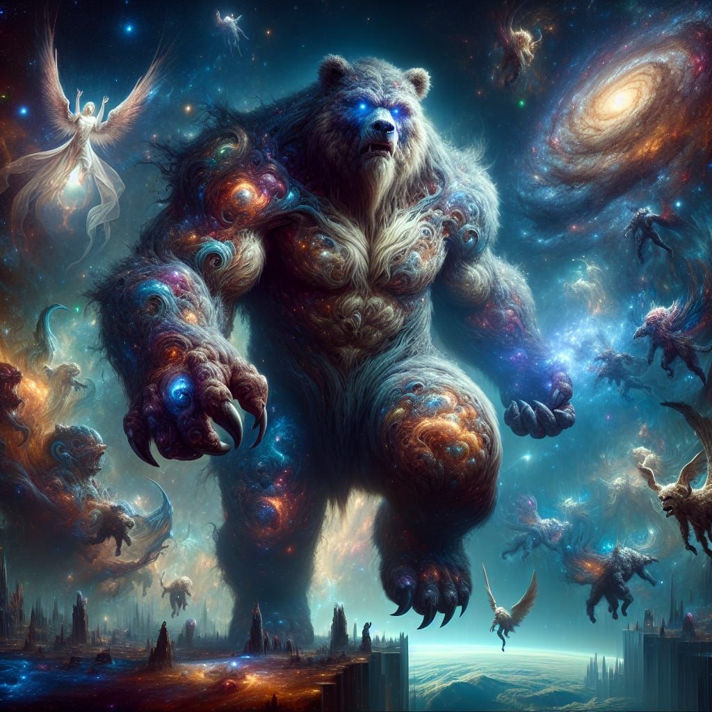 Cosmic Werebears Battle Angels and Devils