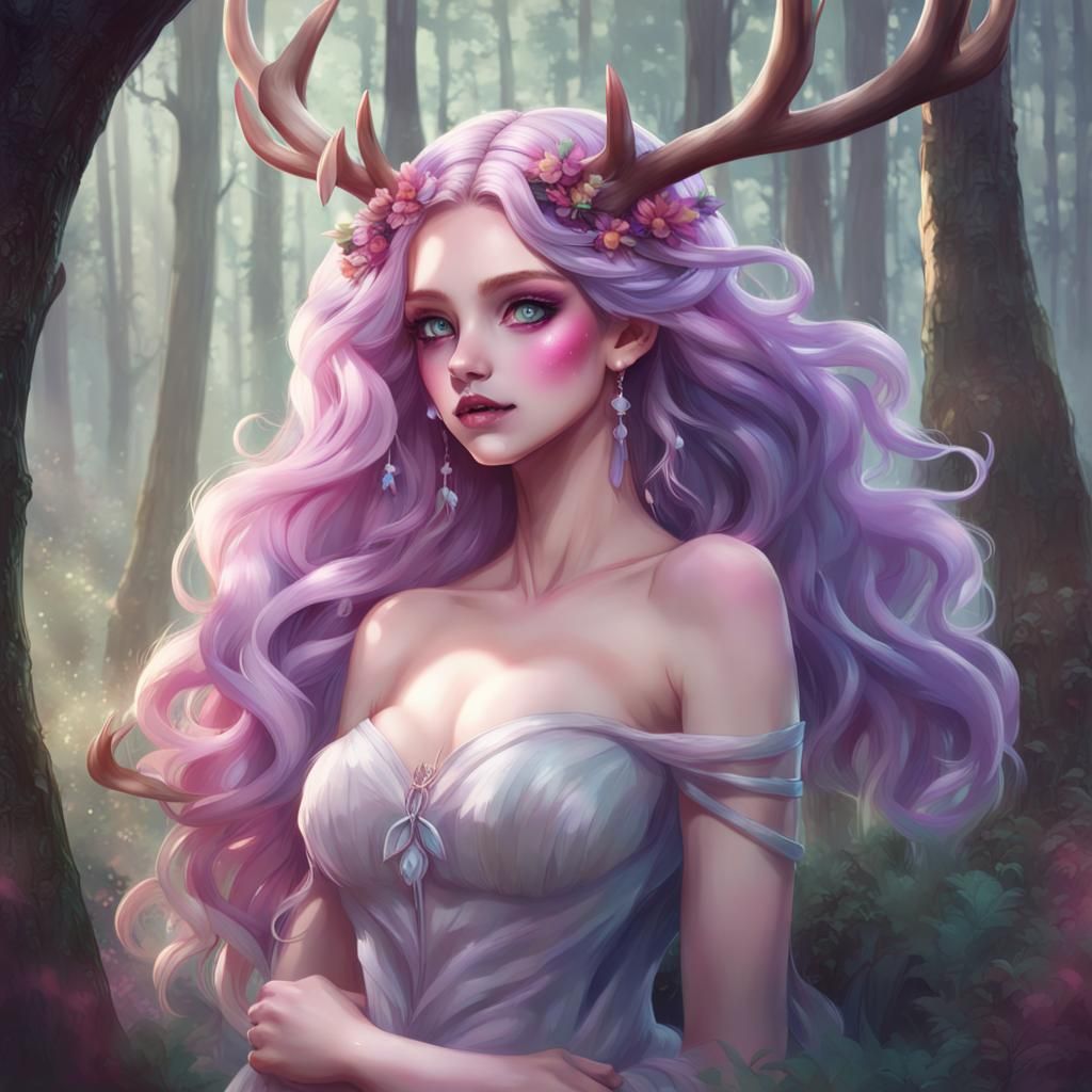 Elf Maiden with Belladonna in Enchanted Woods