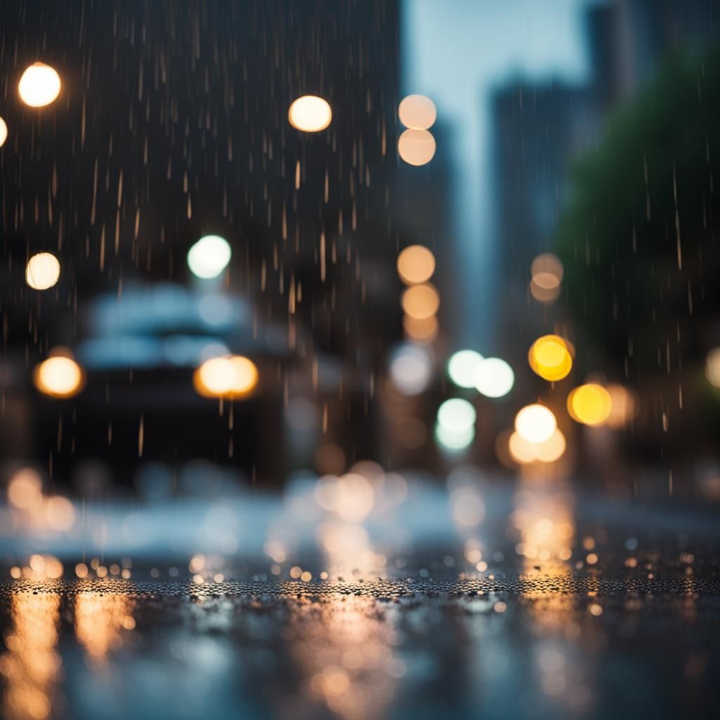 Rainy City Street: Professional Photography with Bokeh
