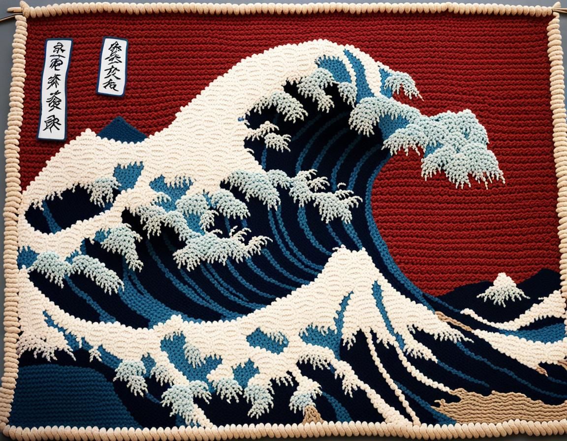 Crochet Wave Inspired by Japanese Art