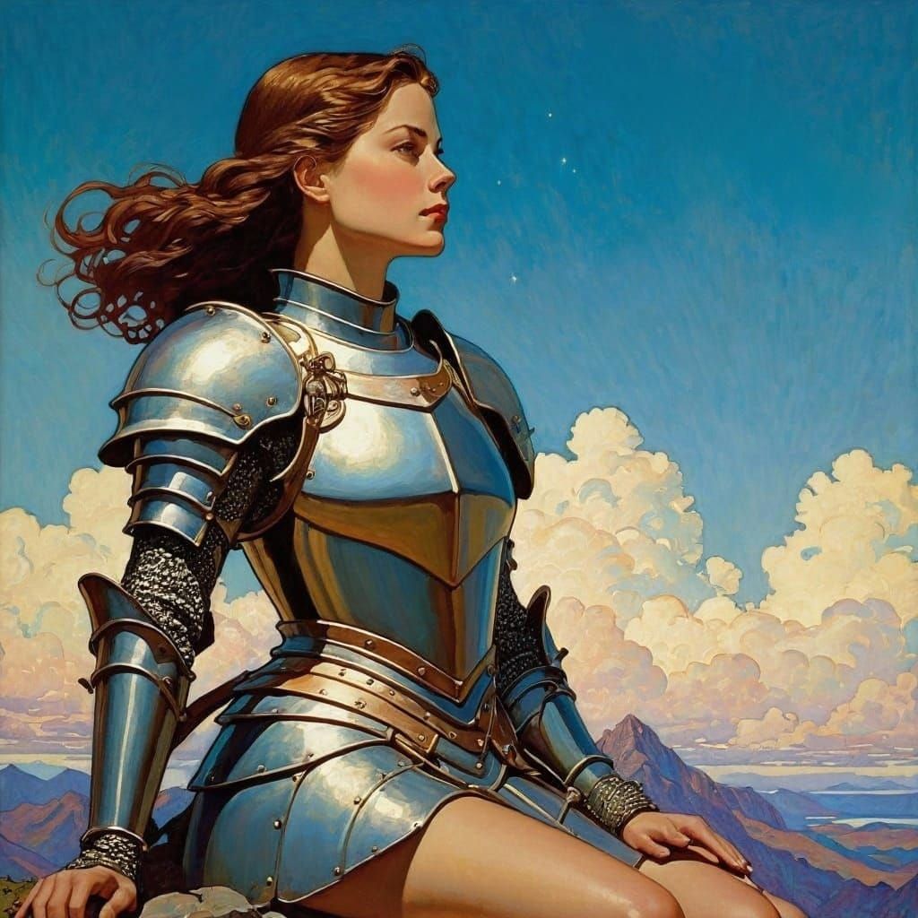 In her thoughts she is a Knight with armor, shield and sword...