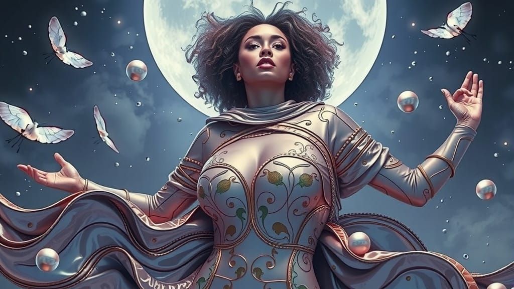 Rose Gold Goddess Emerges from the Depths