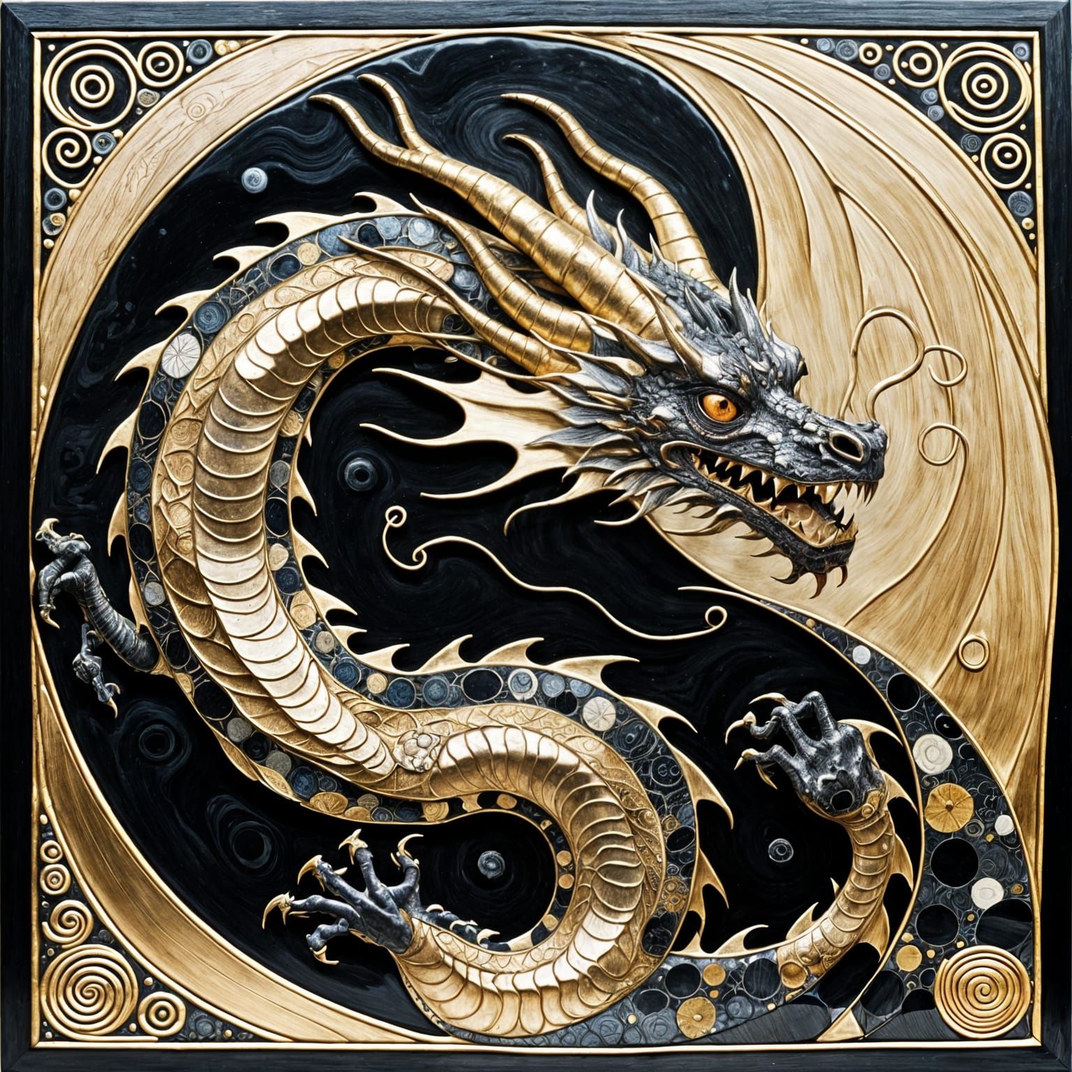 Dragon of Death in Art Nouveau Style