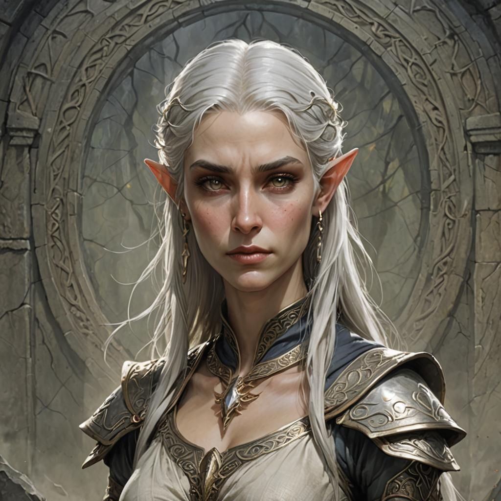 Ayleid Female Portrait in Art Deco Style