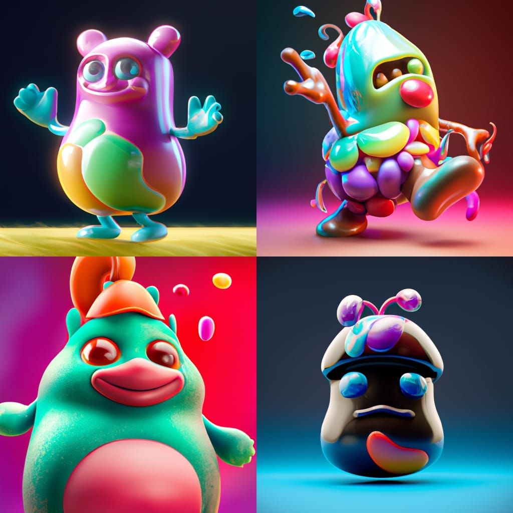 Detailed JellyBean Mascot Concept Art