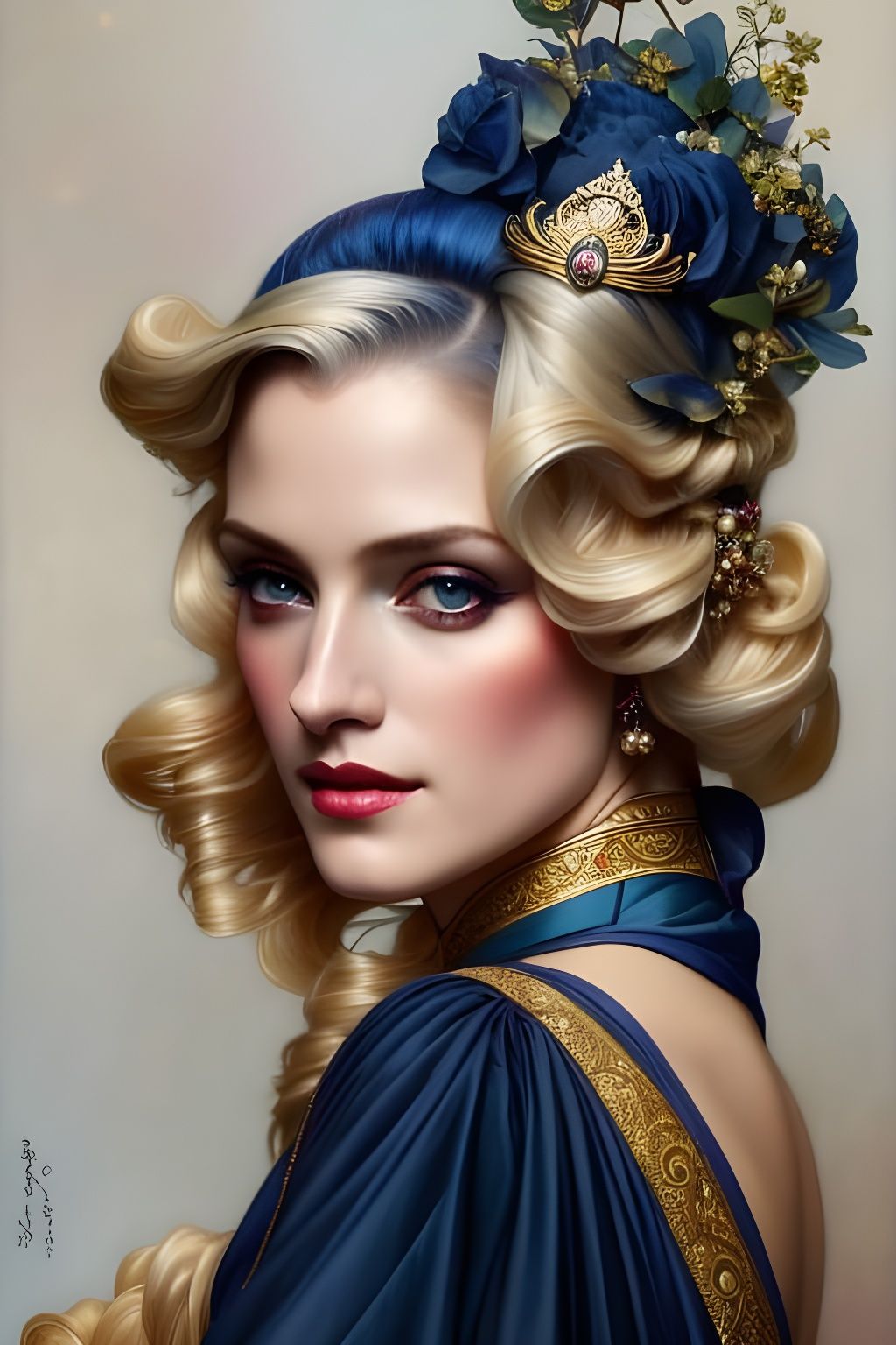 Gorgeous Blonde Princess in Hyperrealistic Digital Art