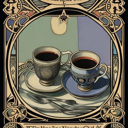 Two of Cups Tarot Card Illustration
