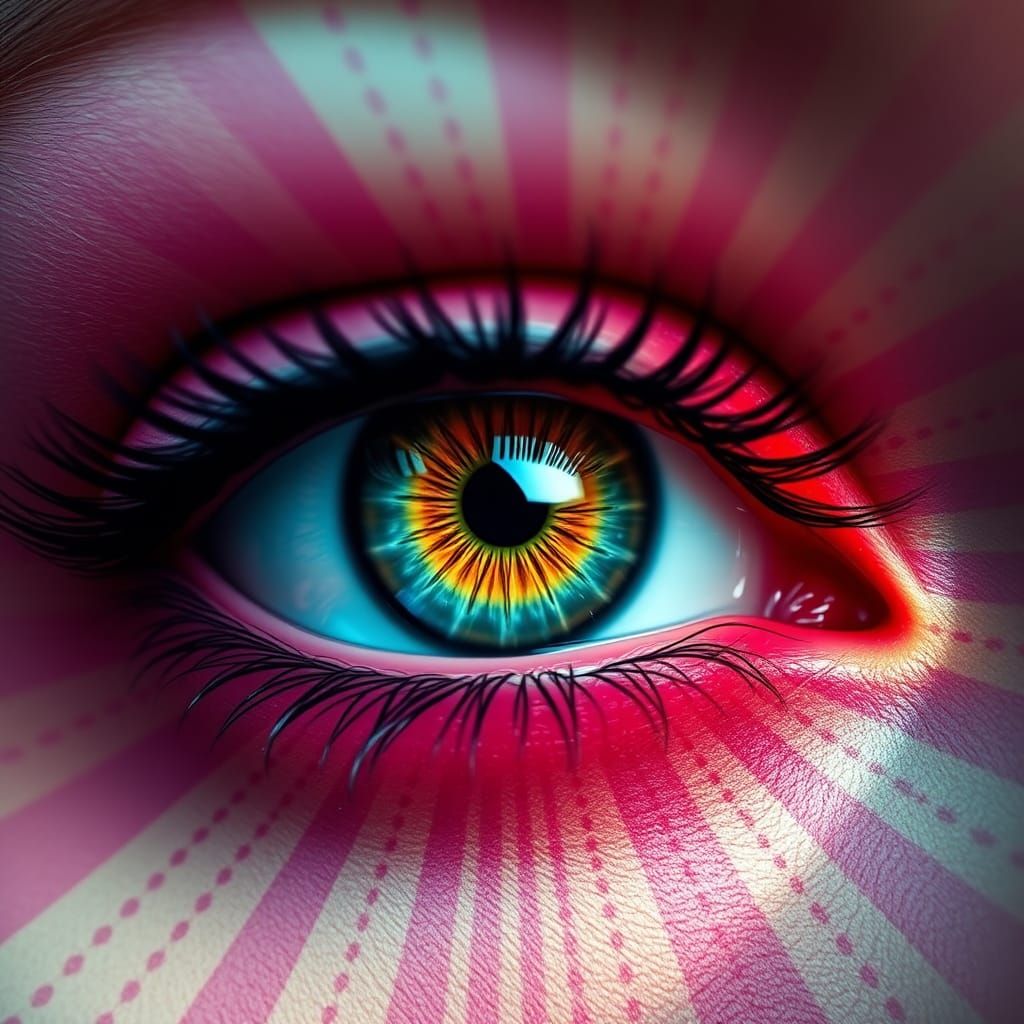 Radiating Eye Close-Up in Hyperrealism