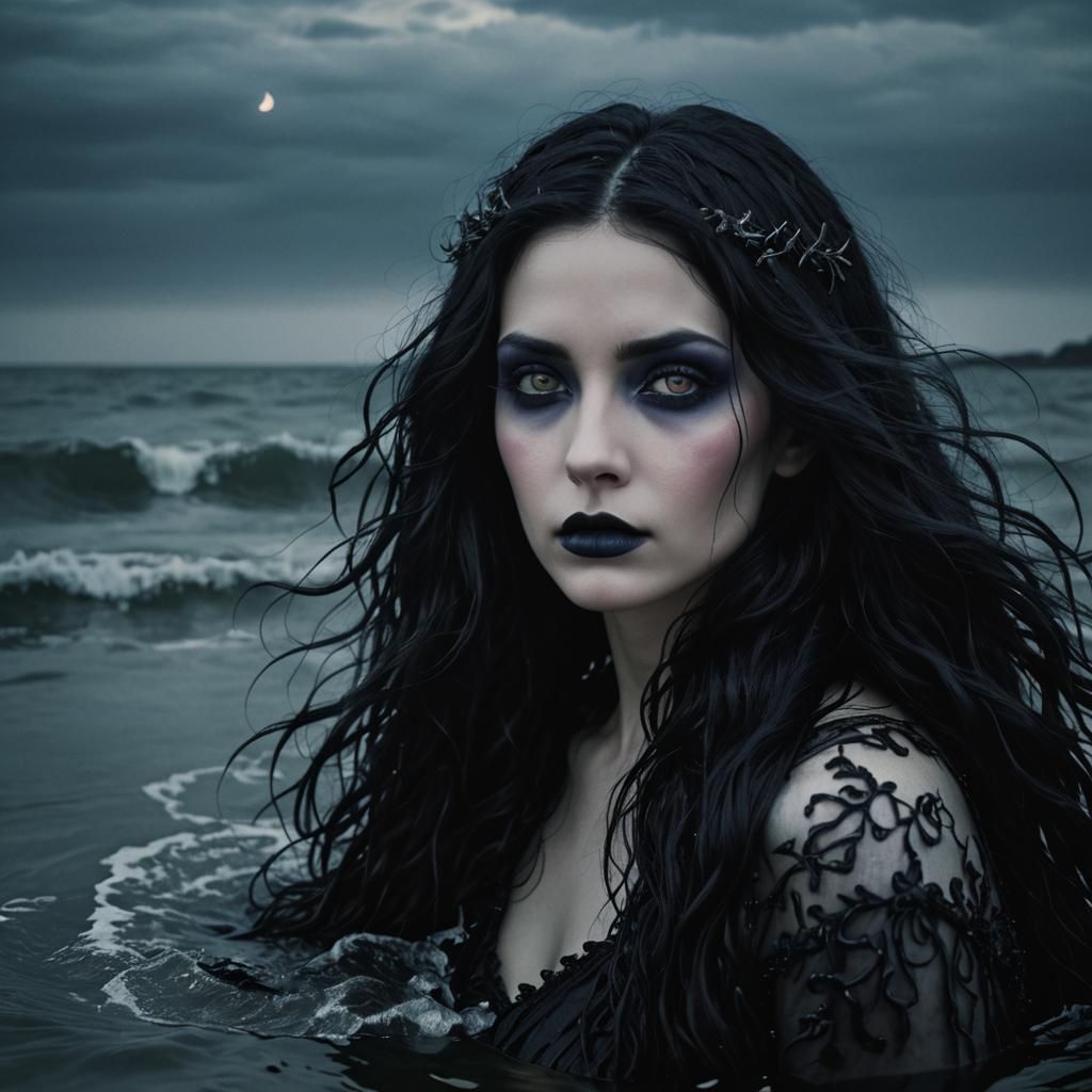 Gothic Siren in Moonlight: A Dark Romantic Fantasy