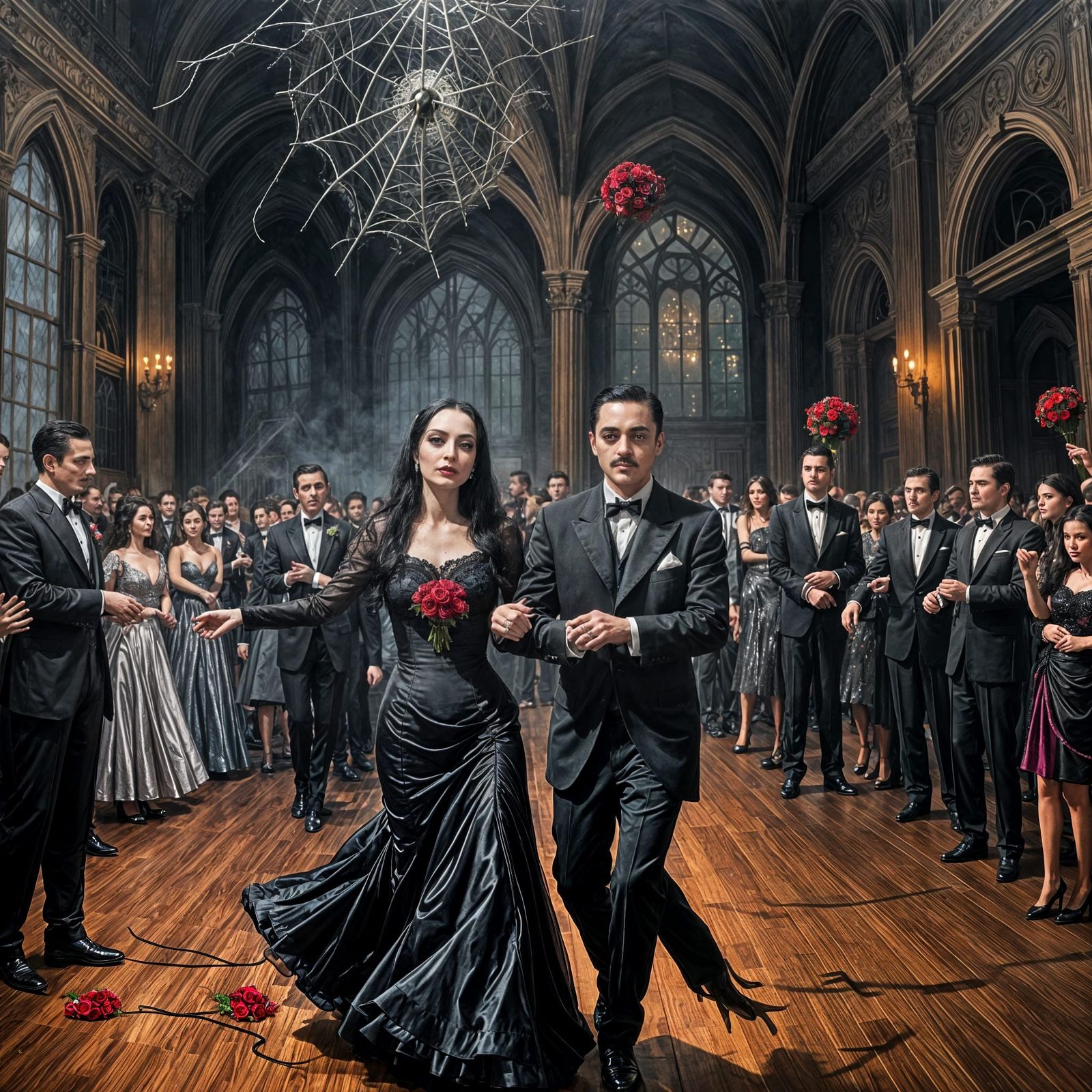 Morticia and Gomez Addams at the Prom