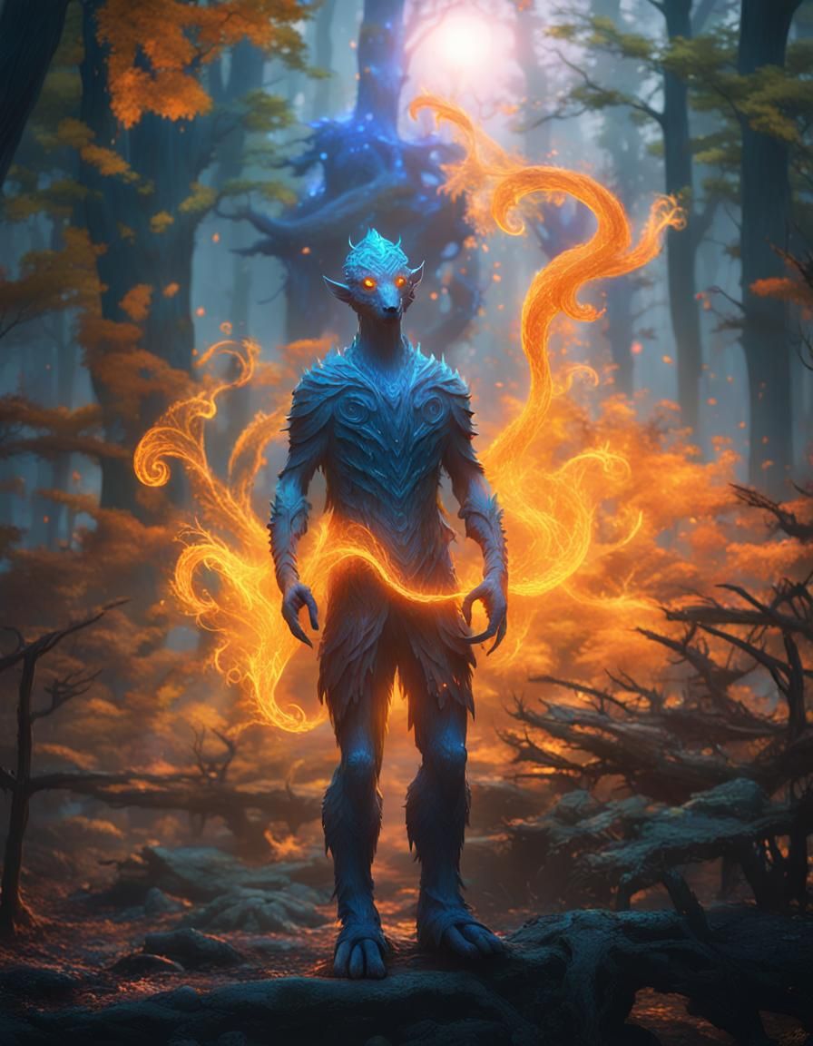 Mystical Forest Creature in Detailed Fantasy Art