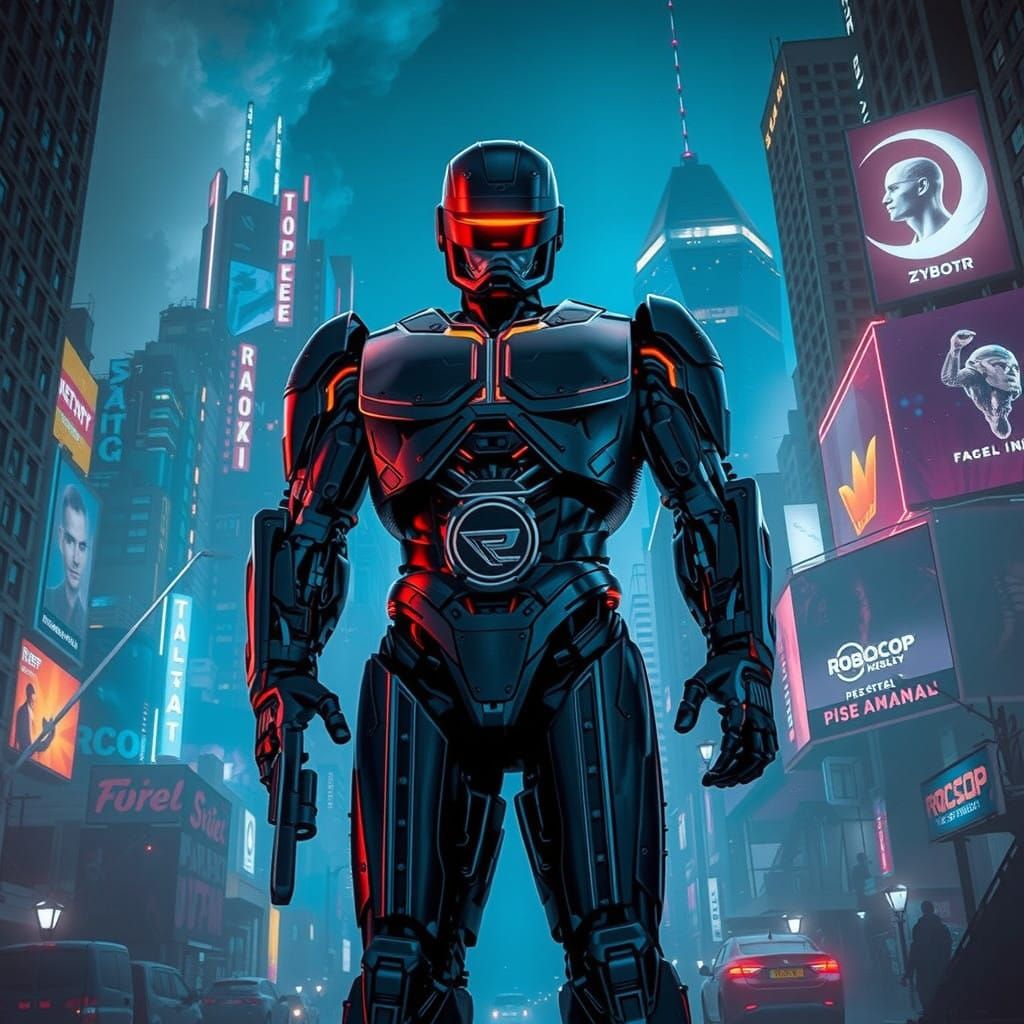 Cyberpunk Hero Emerges from Futuristic Night City