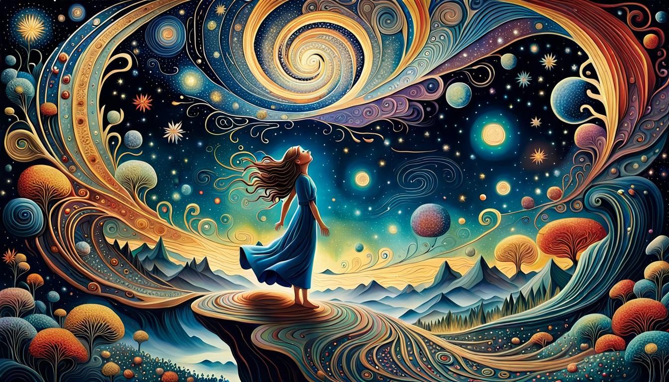 Cosmic Rebirth: A Surreal Illustration