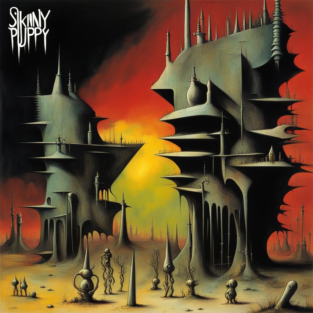 Macabre Album Art in Weirdcore Style