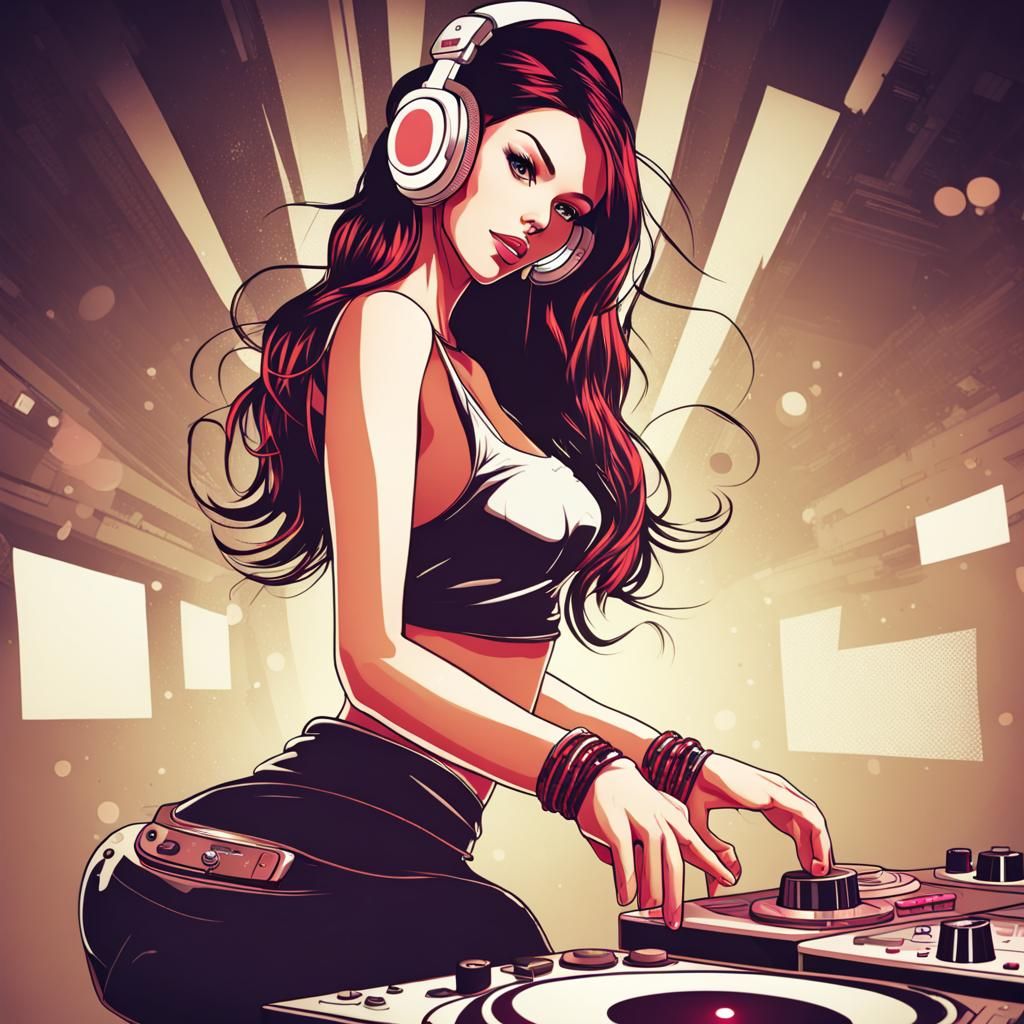 DJ Girl Portrait Generated by AI
