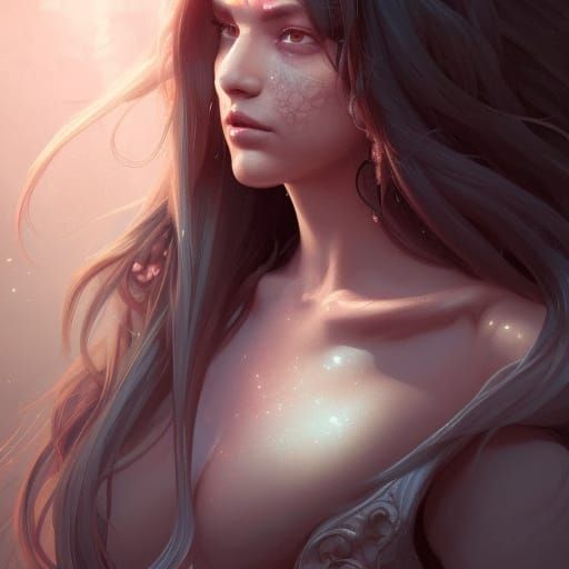 Monster Goddess Portrait in Art Nouveau Style