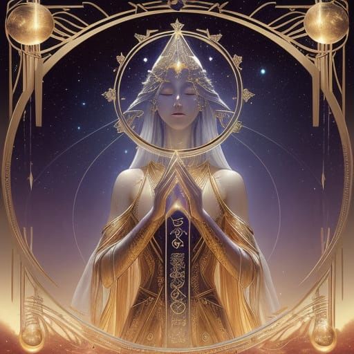 Ethereal Tri-Fold Mirror Deity of Creation