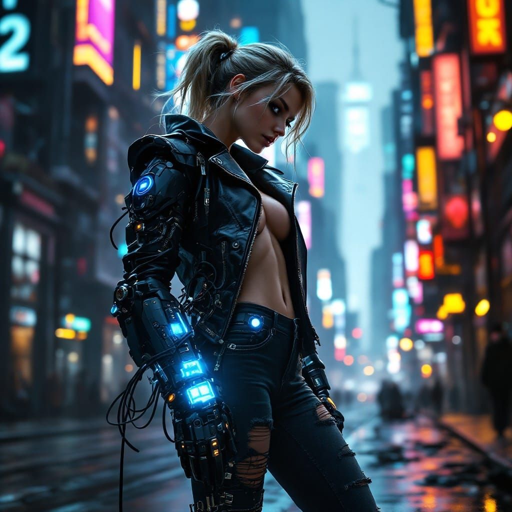 Cyberpunk Princess Cinderella: Futuristic Dystopian Heroine