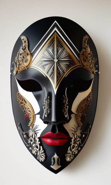 Hyperdetailed Death Mask Masquerade in Watercolor