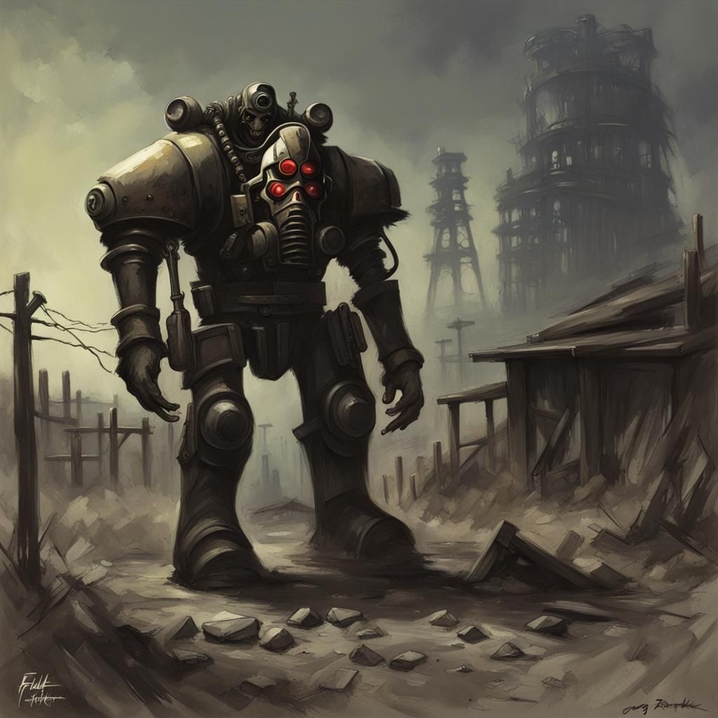 Sinister Fallout Scene in Rutkowski Style