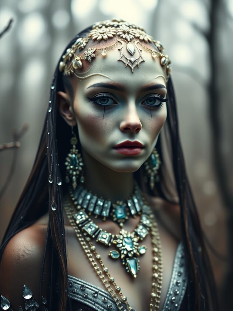 Feminine Spirit in Crystalline Forest