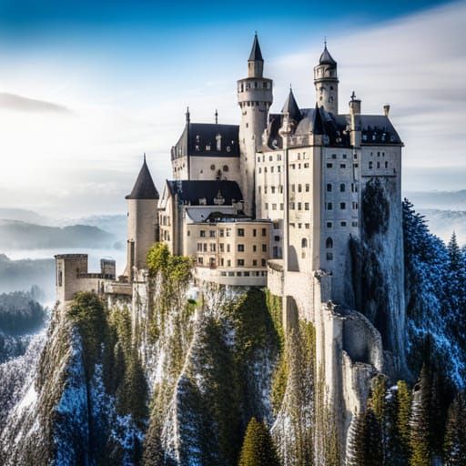 Fairytale Castle on Limestone Cliffs, Matte Painting