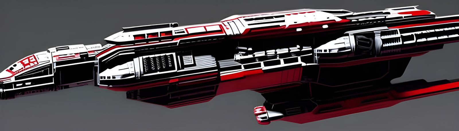 Halo-Inspired UNSC Warship in Deep Space