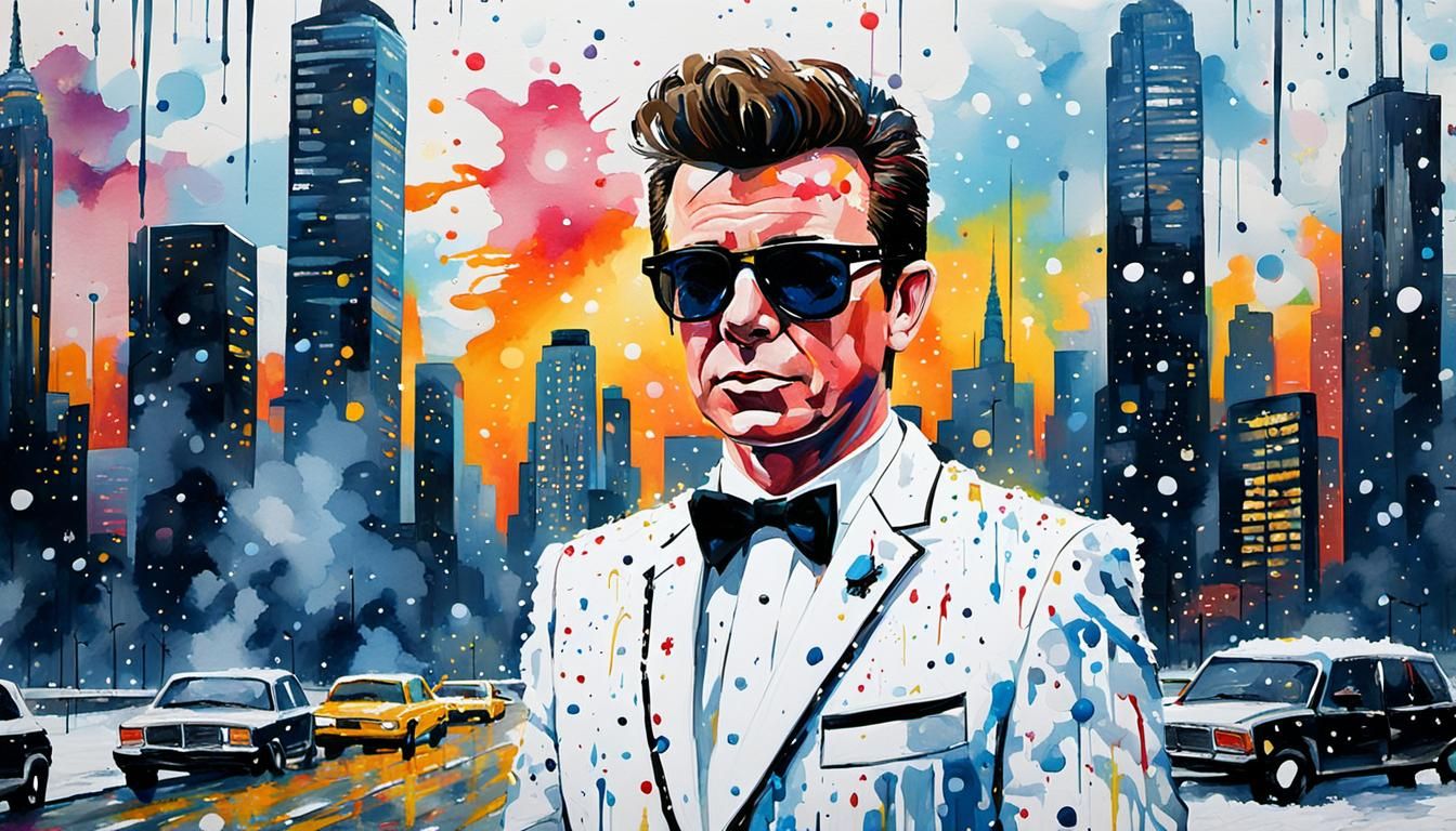 Rick Astley in New York City, Pop Art Portrait