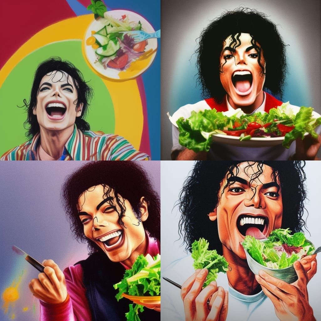 Michael Jackson Laughing: Hyperrealistic Splash Art Portrait