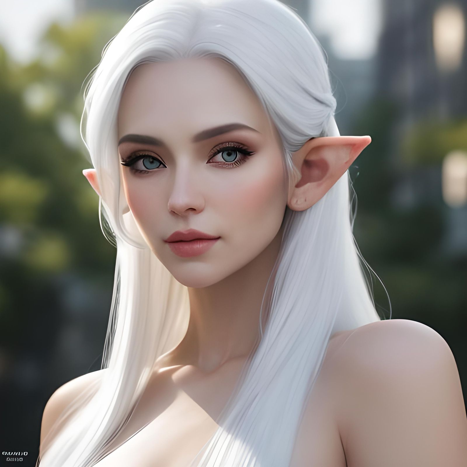 Elegant Elf Portrait in an Elvish City
