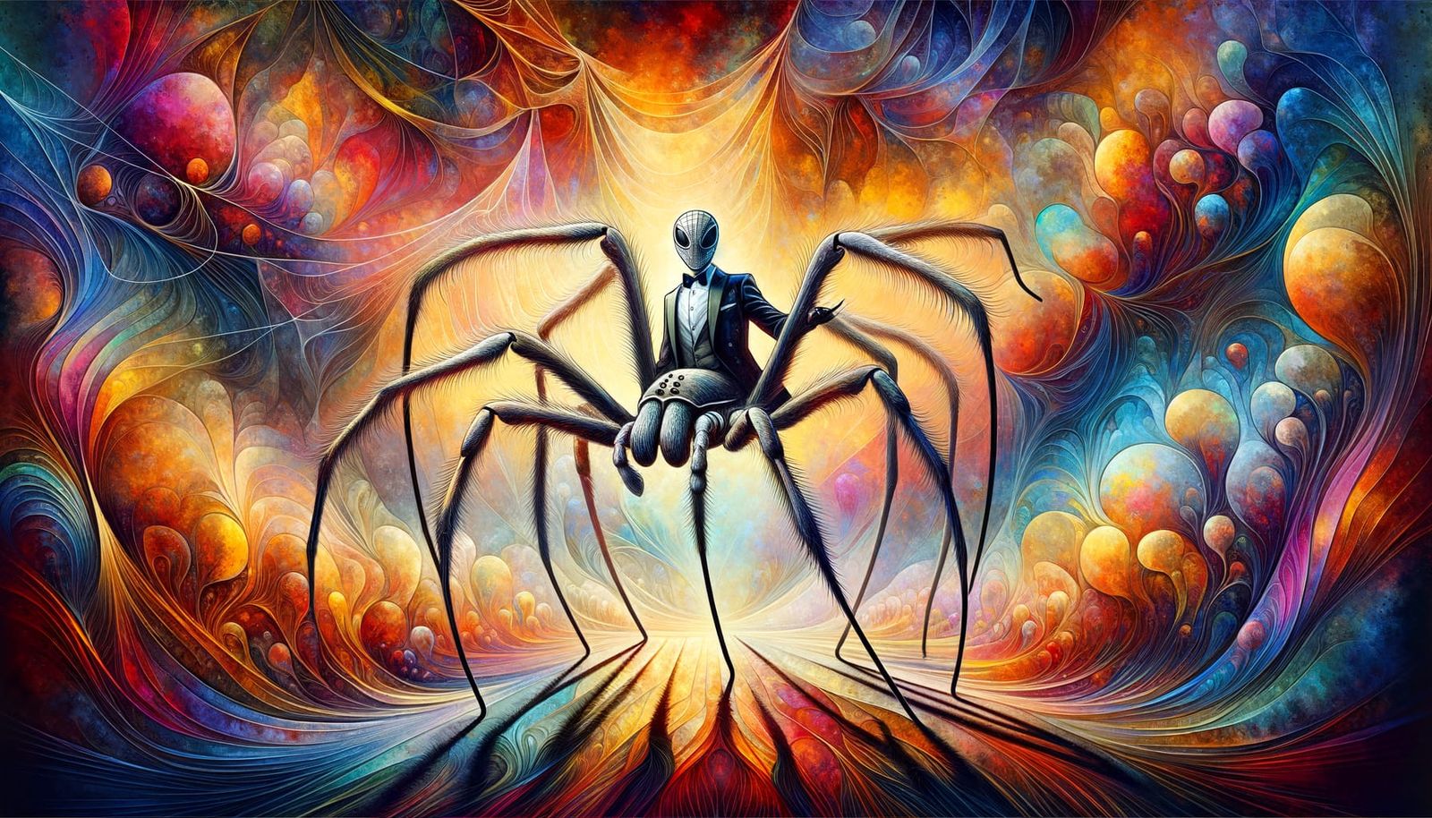 Dancing Daddy Long Legs in Vibrant Digital Art