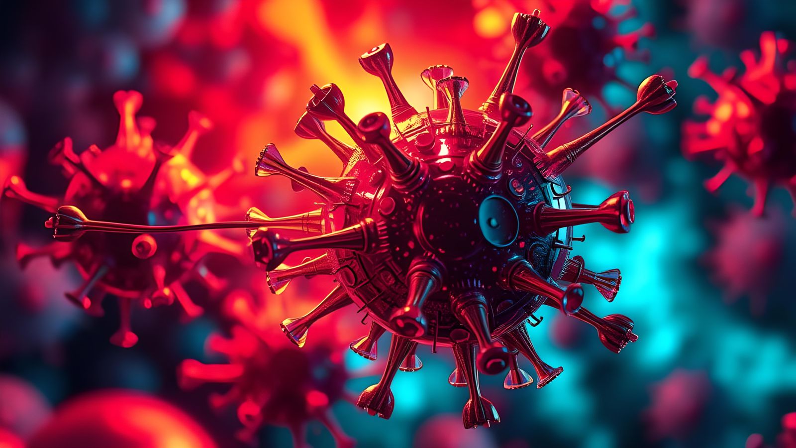 Hyper-Detailed Biomechanical Blood Cells in Graffiti Art Sty...