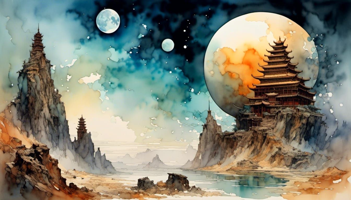 Surreal Cosmic Brush Stroke Painting Masterpiece