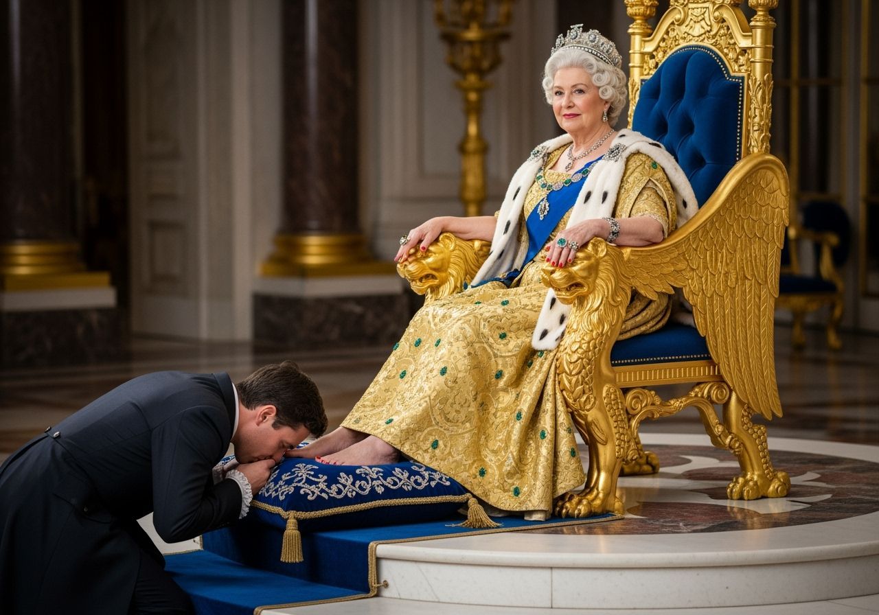 French Empress on Opulent Throne, Royal Palace