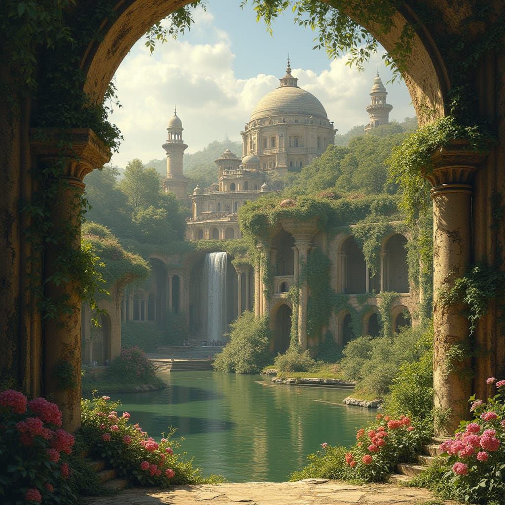 Hanging Gardens of Babylon: AI Recreation