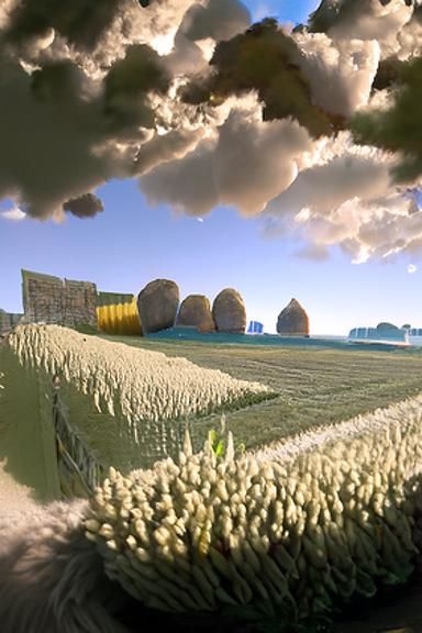 Epic Cornfield Landscape with Hay Bales