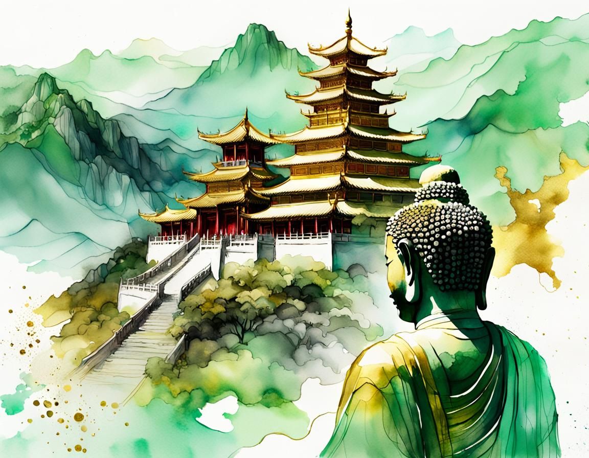 Chinese mountain temple complex